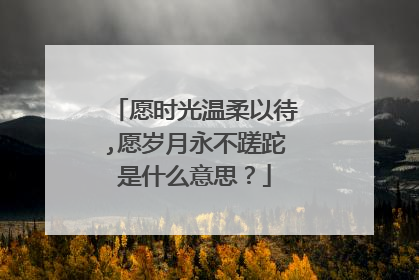 愿时光温柔以待,愿岁月永不蹉跎是什么意思?