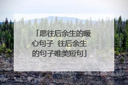 愿往后余生的暖心句子 往后余生的句子唯美短句