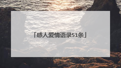 感人爱情语录51条