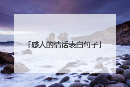 感人的情话表白句子