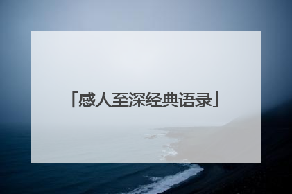 感人至深经典语录