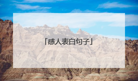 感人表白句子