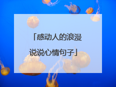 感动人的浪漫说说心情句子