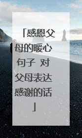 感恩父母的暖心句子 对父母表达感谢的话