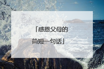 感恩父母的简短一句话