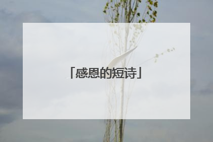 感恩的短诗