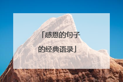 感恩的句子的经典语录