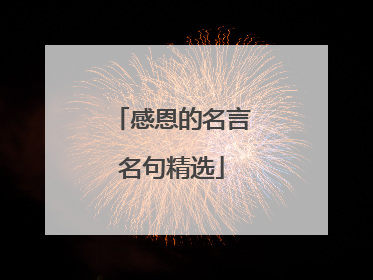 感恩的名言名句精选