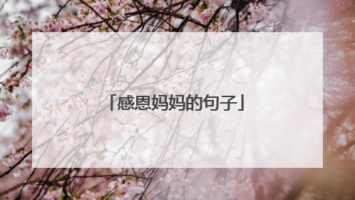感恩妈妈的句子