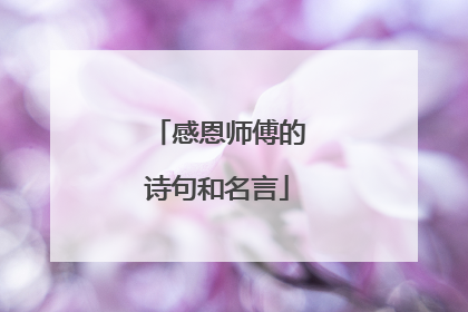 感恩师傅的诗句和名言