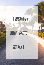 感恩老师的名言简短