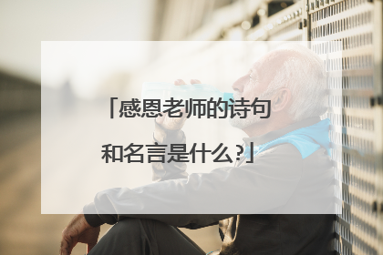 感恩老师的诗句和名言是什么?