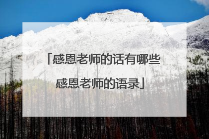 感恩老师的话有哪些 感恩老师的语录