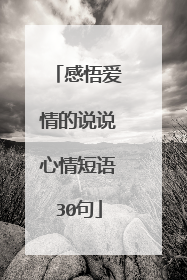 感悟爱情的说说心情短语30句