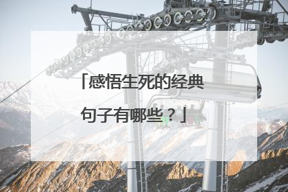 感悟生死的经典句子有哪些?