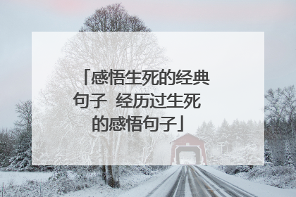 感悟生死的经典句子 经历过生死的感悟句子