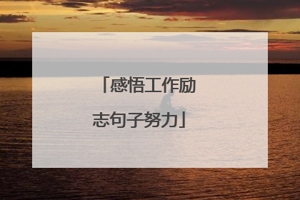 感悟工作励志句子努力