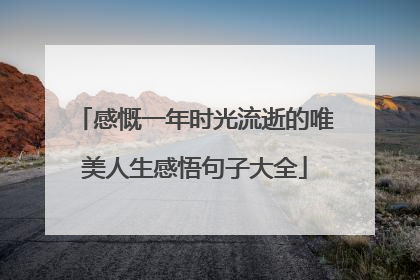 感慨一年时光流逝的唯美人生感悟句子大全