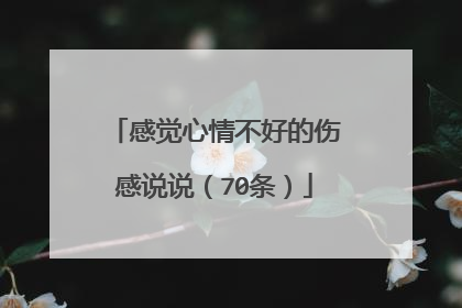 感觉心情不好的伤感说说(70条)