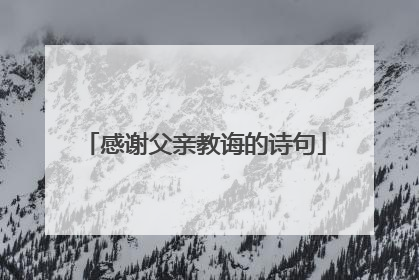 感谢父亲教诲的诗句