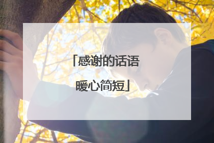 感谢的话语 暖心简短