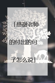 感谢老师的付出的句子怎么说