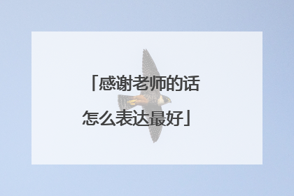 感谢老师的话怎么表达最好