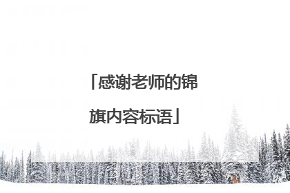 感谢老师的锦旗内容标语