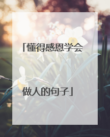 懂得感恩学会做人的句子