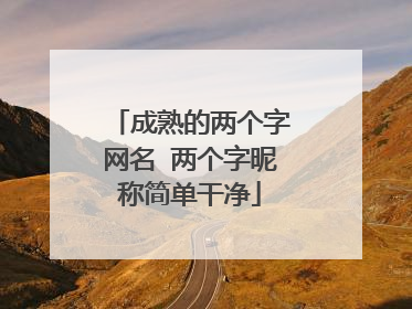 成熟的两个字网名 两个字昵称简单干净
