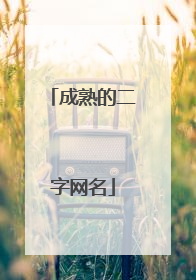 成熟的二字网名