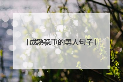成熟稳重的男人句子