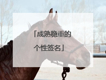 成熟稳重的个性签名