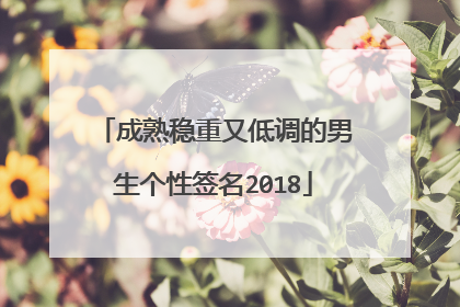 成熟稳重又低调的男生个性签名2018