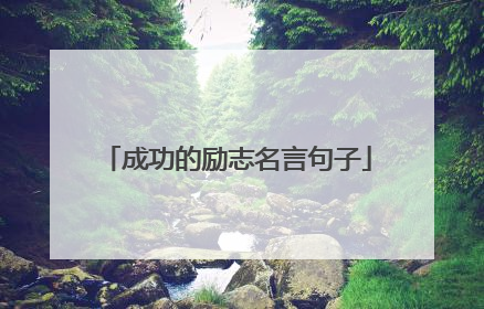 成功的励志名言句子