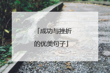成功与挫折的优美句子