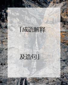 成语解释及造句