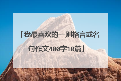 我最喜欢的一则格言或名句作文400字10篇