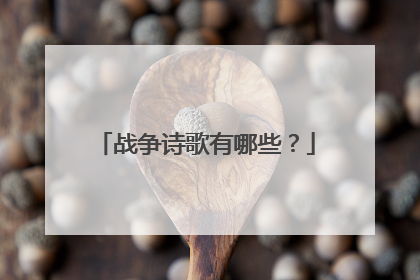 战争诗歌有哪些?