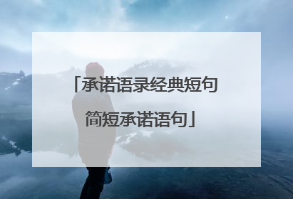 承诺语录经典短句 简短承诺语句
