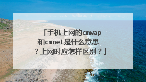 手机上网的cmwap和cmnet是什么意思？上网时应怎样区别？