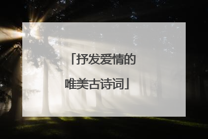 抒发爱情的唯美古诗词
