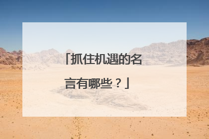抓住机遇的名言有哪些?