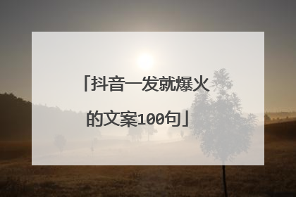抖音一发就爆火的文案100句