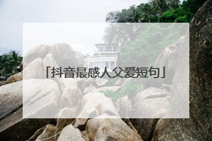 抖音最感人父爱短句