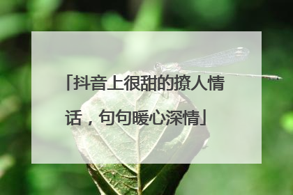 抖音上很甜的撩人情话,句句暖心深情