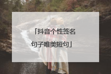 抖音个性签名句子唯美短句