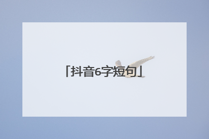 抖音6字短句