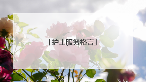 护士服务格言