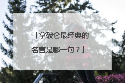 拿破仑最经典的名言是哪一句?